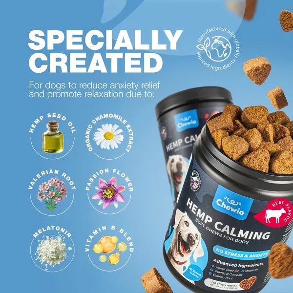 Hemp Calming Chews - For Dogs Dog Calming Treats Anxiety Relief