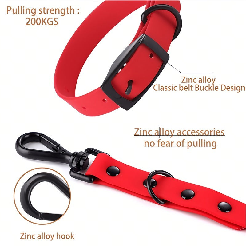 Ensemble collier et laisse en silicone pour animaux de compagnie