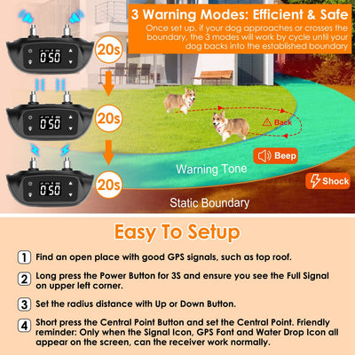 2-In-1 Dog GPS Fence Tracker Wireless