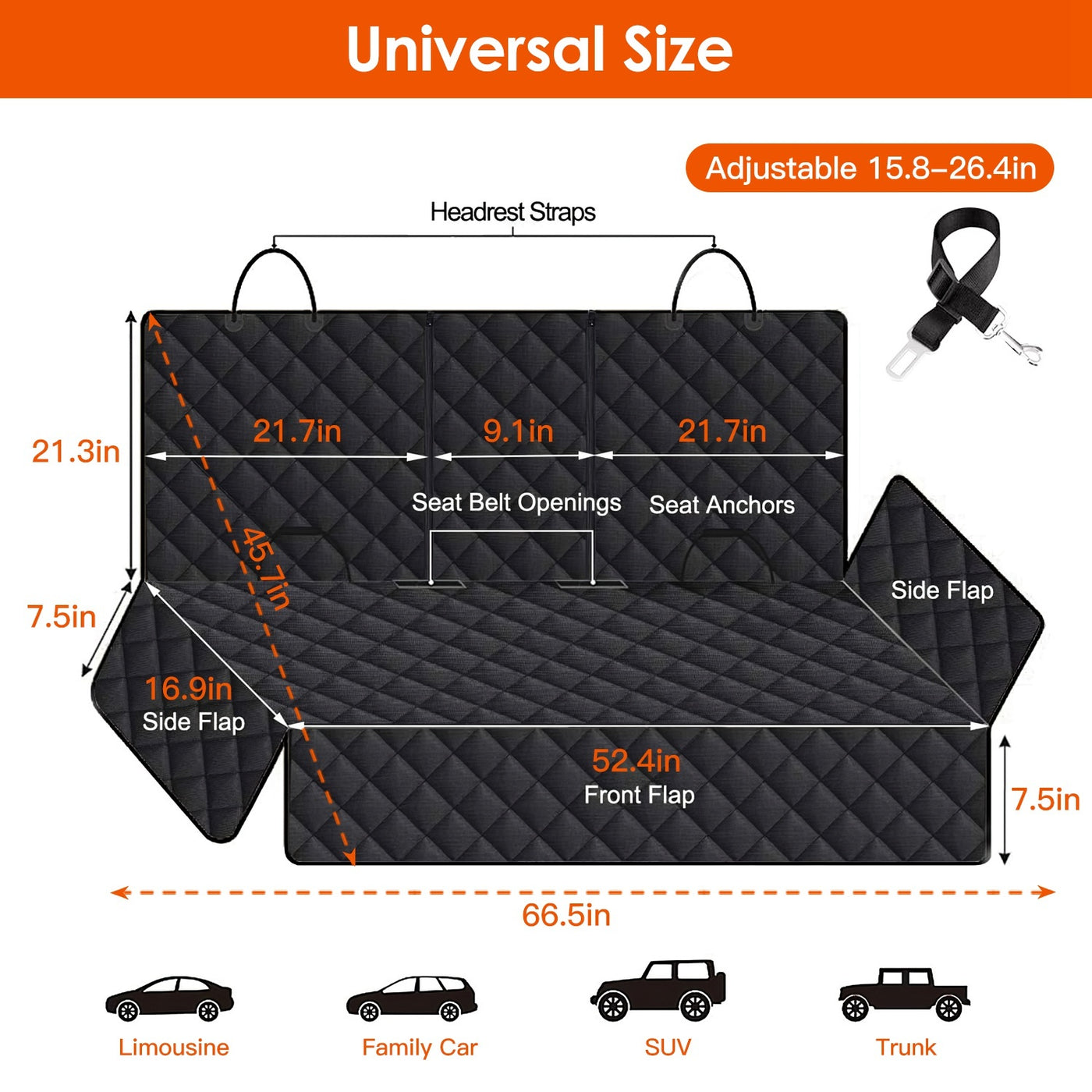 Premium Dog Car Seat Cover Waterproof Scratchproof