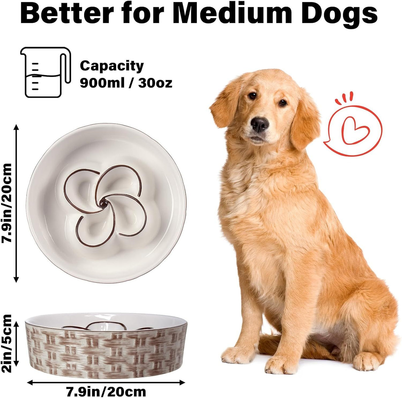 SlowPaw - Ceramic Slow Feeder Dog Bowl