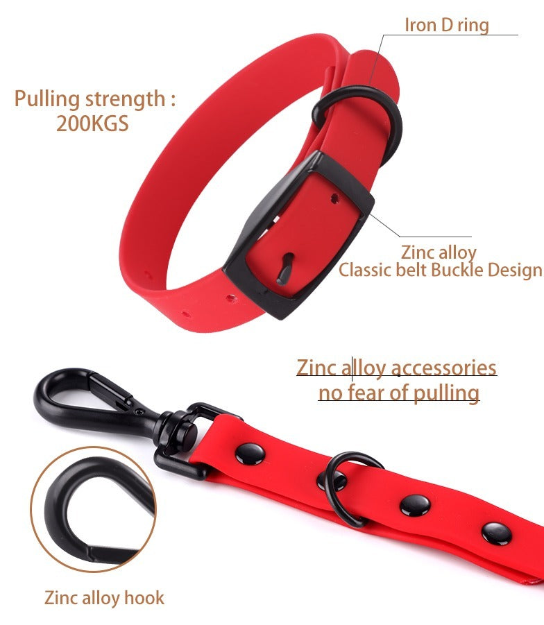Ensemble collier et laisse en silicone pour animaux de compagnie